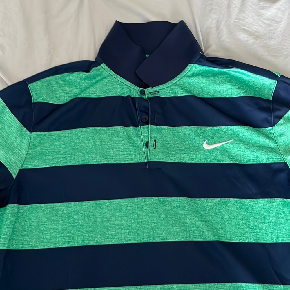 Nike striped golf polo EUC